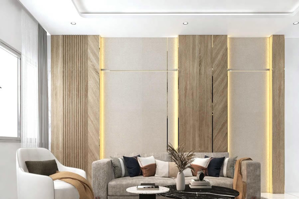 Cách phối màu vật liệu ốp tường để không gian sống thêm rộng rãi