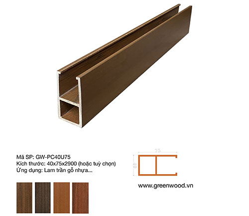 Trần treo gỗ nhựa GW- PC40U75